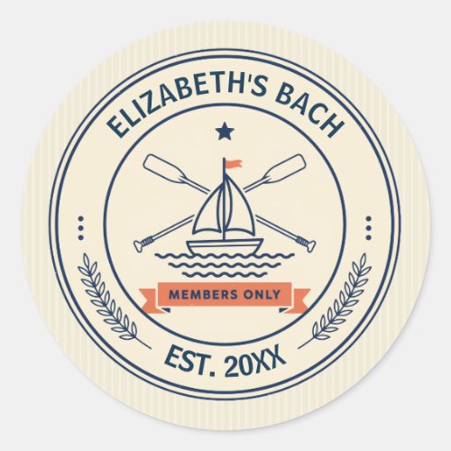 Preppy Beach Social Club Bachelorette Party Classic Round Sticker