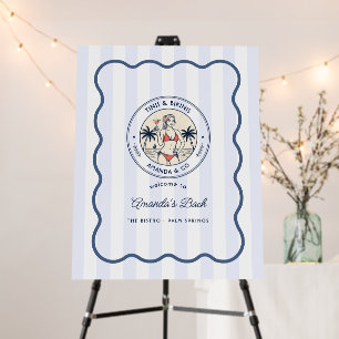 Preppy Beach Tinis & Bikinis Bachelorette Welcome Foam Board