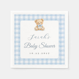 Preppy Bear Baby Shower Boy Cocktail Napkins