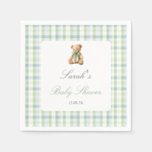 Preppy Bear Baby Shower Boy Napkins