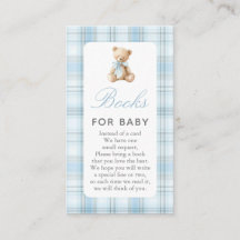 Preppy Bear Boy Baby Shower Books for Baby Card