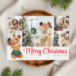 Preppy Bear Merry Christmas 7 Photo Holiday Card