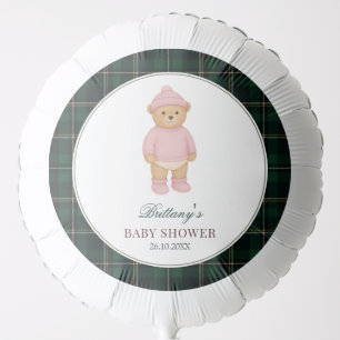 Preppy Bear Plaid Baby Shower  Balloon