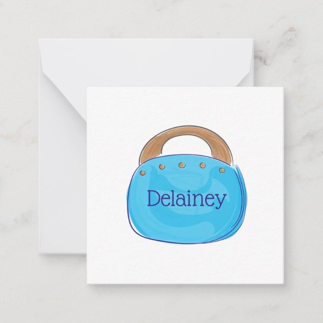 Preppy Bermuda Bag Personalized Note Card (Front)