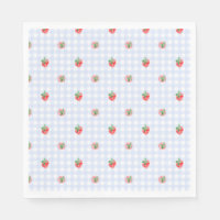 Preppy Berry First Birthday Watercolor Strawberrie
