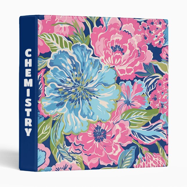 Preppy Binder, Preppy School Supplies 3 Ring Binder (Front/Spine)