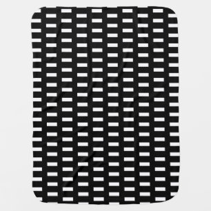 Preppy Black and White Geometric Checker Pattern Baby Blanket