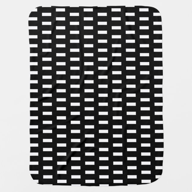  Preppy Black and White  Geometric Checker Pattern Baby Blanket (Front)