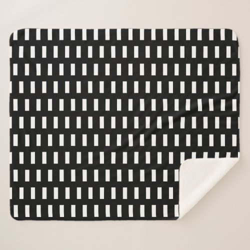  Preppy Black and White  Geometric Pattern Sherpa Blanket