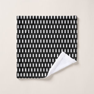 Preppy Black and White Geometric Pattern Wash Cloth