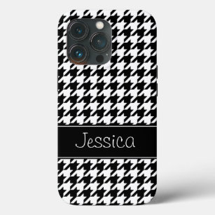 houndstooth david jones black and white pattern iPhone Wallet for