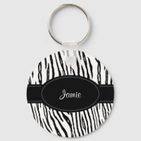 Preppy Black and White Tiger Stripes With Name