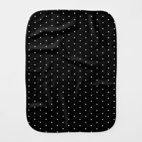  Preppy Black and White Tiny Polka Dots Pattern Baby Burp Cloth