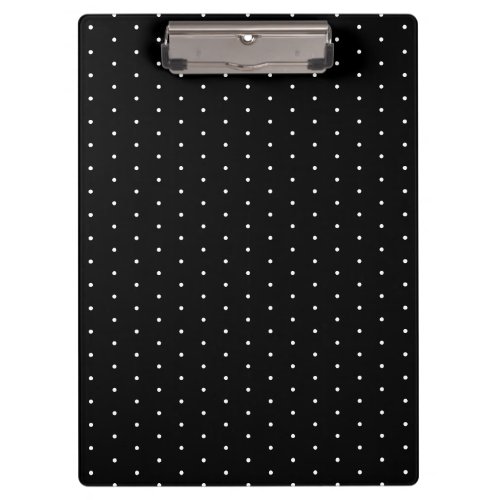  Preppy Black and White Tiny Polka Dots Pattern Clipboard