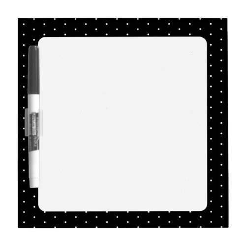  Preppy Black and White Tiny Polka Dots Pattern Dry Erase Board