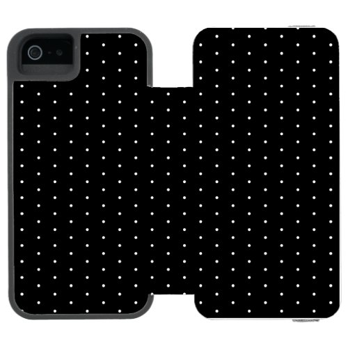  Preppy Black and White Tiny Polka Dots Pattern iPhone SE55s Wallet Case