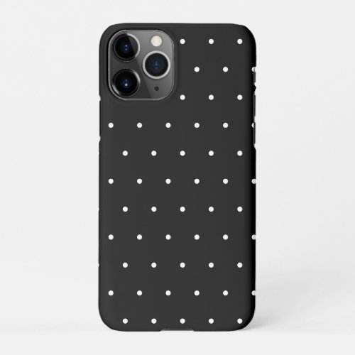  Preppy Black and White Tiny Polka Dots Pattern iPhone 11Pro Case