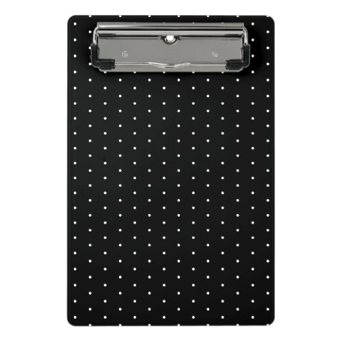  Preppy Black and White Tiny Polka Dots Pattern Mini Clipboard