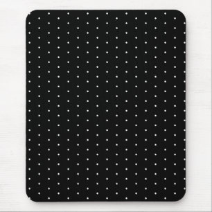  Preppy Black and White Tiny Polka Dots Pattern Mouse Pad