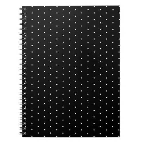  Preppy Black and White Tiny Polka Dots Pattern Notebook