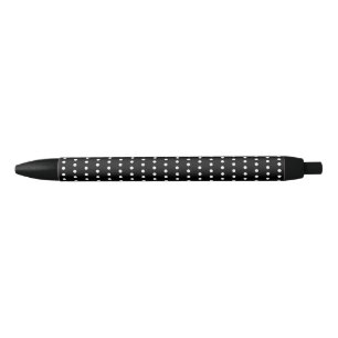  Preppy Black and White Tiny Polka Dots Pattern Pen