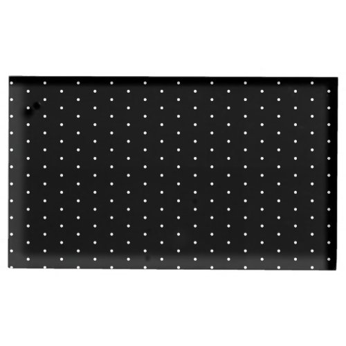  Preppy Black and White Tiny Polka Dots Pattern Place Card Holder