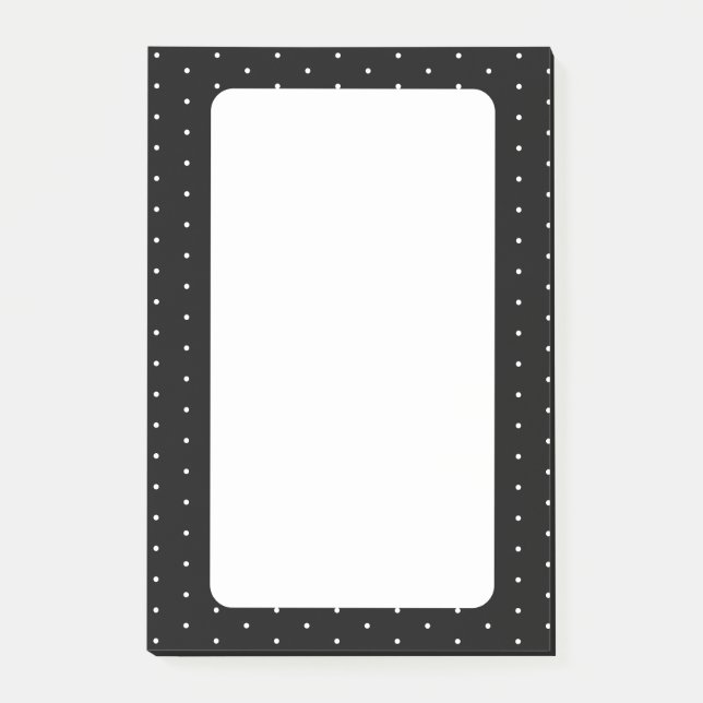  Preppy Black and White Tiny Polka Dots Pattern Post-it Notes (Front)