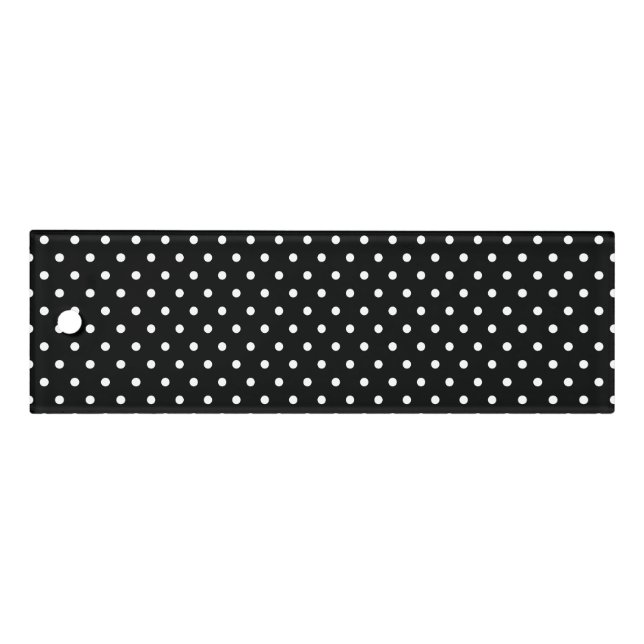  Preppy Black and White Tiny Polka Dots Pattern Ruler (Front)