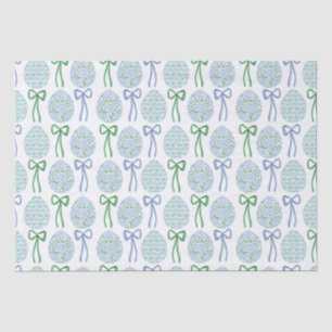 Preppy Blue and Green Easter Bows and Eggs Tissue Paper