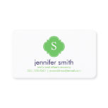 Preppy Blue and Green Monogrammed Calling Card Preppy Blue and Green Monogrammed Calling Card