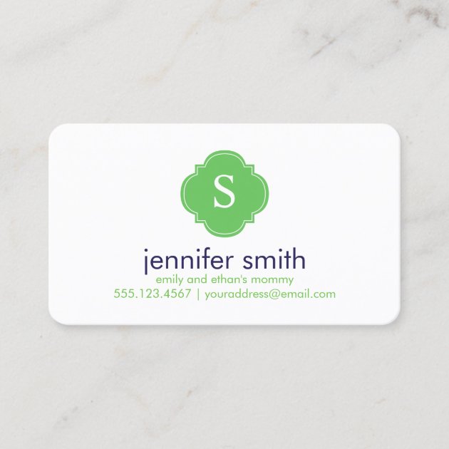Preppy Blue And Green Monogrammed Calling Card Zazzle.com Preppy Blue And Green Monogrammed Calling Card Zazzle.com