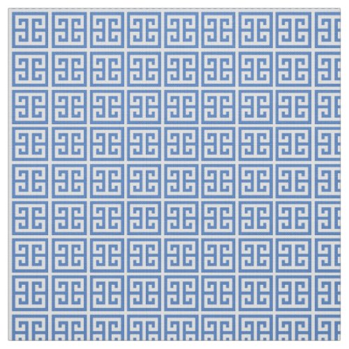 Preppy Blue And White Custom Color Greek Key Fabric