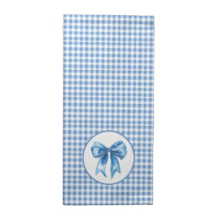 Preppy Blue and White Gingham and Bow Cloth Napkin