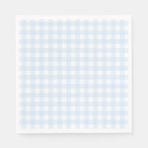 Preppy Blue Gingham Birthday Party Napkins