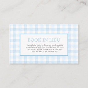 Preppy Blue Gingham Crest Book Insert