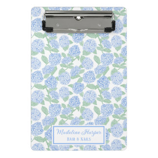 Preppy Blue & Green Hydrangeas Monogram Mini Clipboard