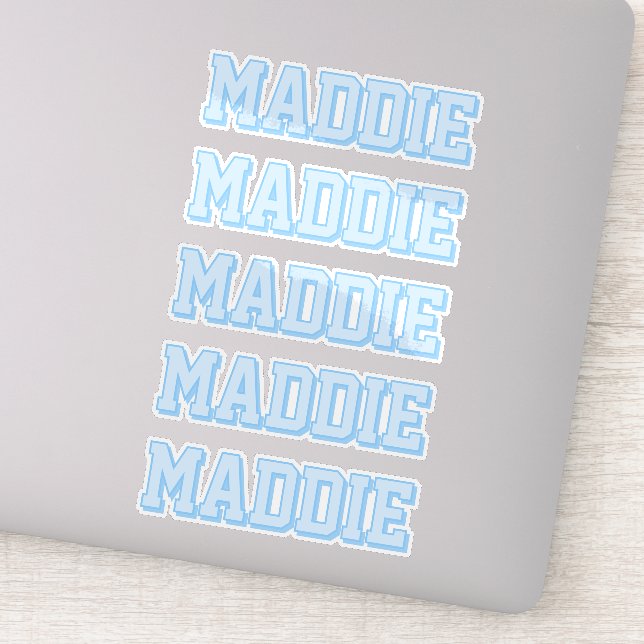 Preppy Blue Name Sticker (Detail)