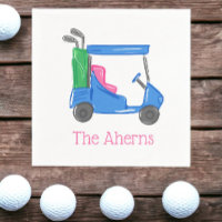 Preppy Blue Personalized Golf Cart