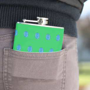 Preppy Blue Pickleballs On A Green Flask