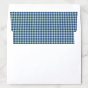 Preppy Blue Plaid Gingham Check Christmas Holiday Envelope Liner