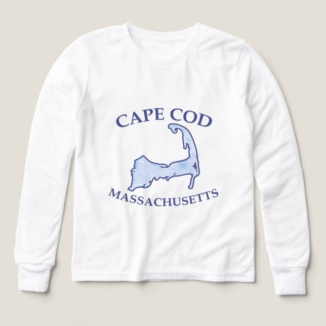 Preppy Blue Striped Cape Cod Silhouette Boy's Tri-Blend Shirts (Design Front)