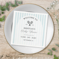 Preppy Blue Tennis Country Club Baby Shower