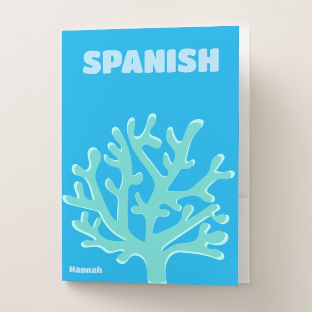 Preppy Blue Tropical  Pocket Folder (Front)