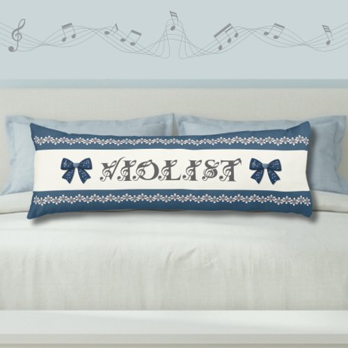 Preppy Blue Viola Decor Music Room Body Pillow