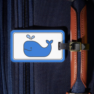 Preppy Blue Whale Personalized Luggage Tag