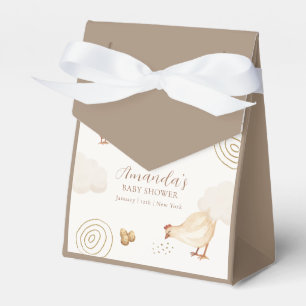 Preppy Boho Little Chick Hatching Soon Baby Shower Favor Boxes