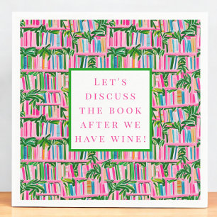 Preppy Book Club Funny Wine Pink Napkins