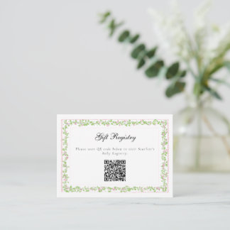 Preppy Botanical Pink Bow Crest Monogram Enclosure Card