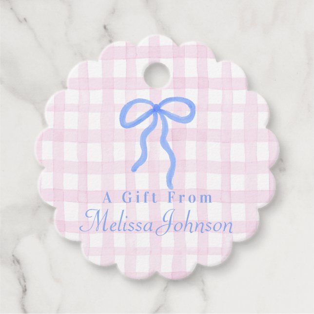 Preppy Bow Personalized Tags (Front)