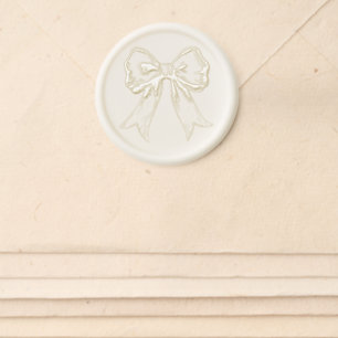 Preppy Bow Ribbon Romantic Whimsical Wedding Wax Seal Sticker
